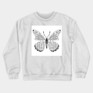 butterfly in wisdom of wonders ecopop wallpaper art tribal zendoodle of flowers 2 Crewneck Sweatshirt